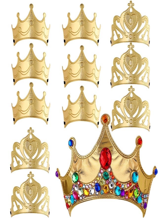 RICHNESS Kids Crown Craft DIY Tiaras Make Your Own Crowns at Birthday Party Favours 12pcs (Gold) … - Image 1